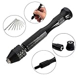 10 Twist Drill Bits DIY Precision Pin Vise Model Bit Set Mini Alloy Hand Drill For Mini Micro Hand Drilling Bit with 10 Twist Drills Rotary Tools