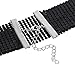 Tpocean 3 Pcs Women's Gold and Black Thick Rhinestone Metal Sequins Choker Necklace Set for women