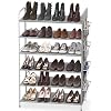 Simple Houseware 6-Tier Shoe Rack Storage Organizer 34-Pair w/ Side Hanging Bag, Grey