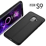 Galaxy S9 Case, JSAUX TPU Leather TexturedScratch-Resistant Shockproof and Non-Slip Design Phone Back Cover Case for Samsung Galaxy S9（Black）