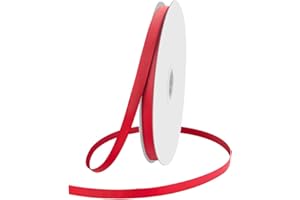 KMER LIFE 3/8" X 100 Yards Red Grosgrain Ribbon, Premium Grosgrain Ribbon for Sewing, Gift Wrapping, Bow Making, Wedding Decor, Wrapping and More (Red)