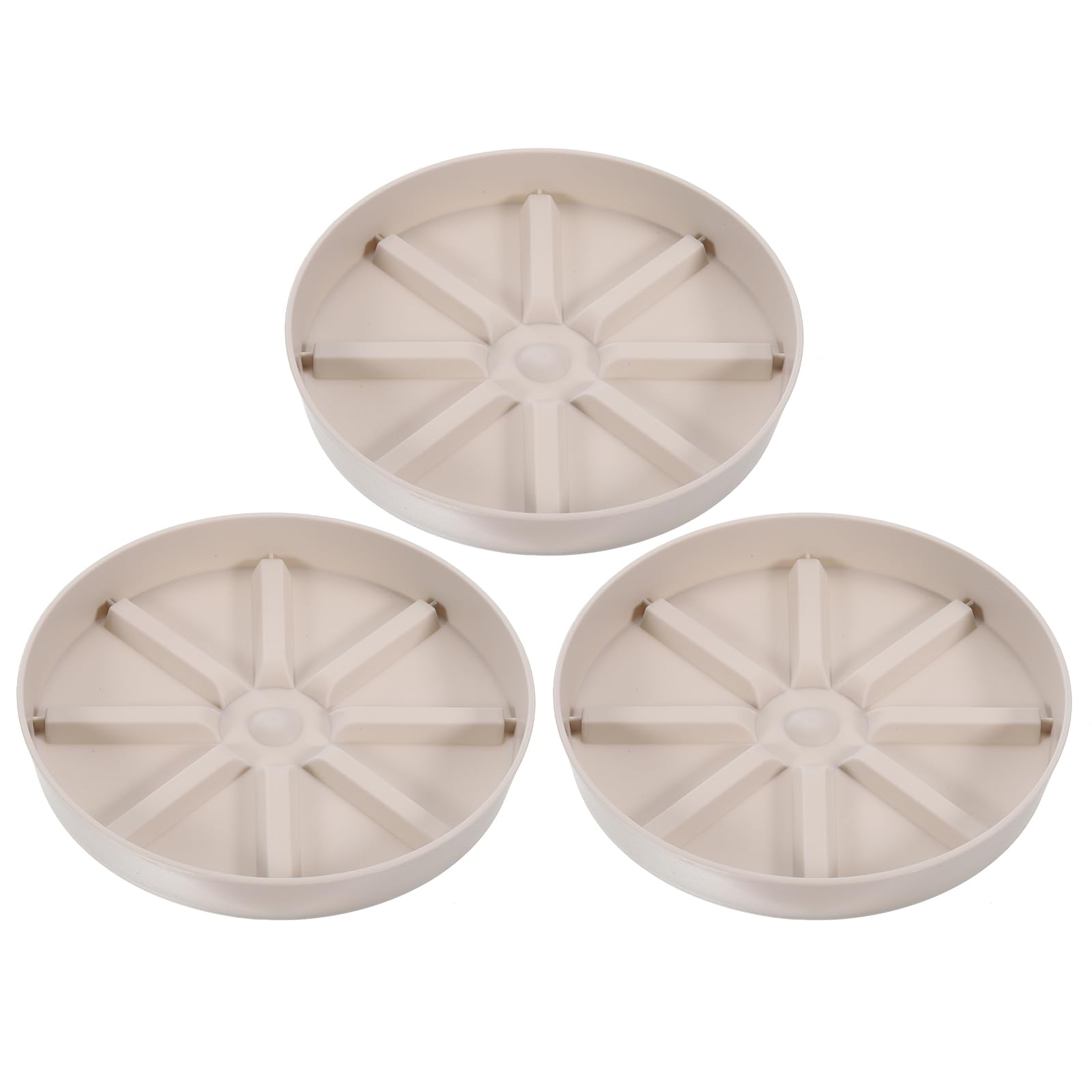PATIKIL Plant Pot Saucers 6 Inch, 3 Pack Plastic Round Plant Pot Thicker Flower Drip Tray for Indoor Outdoor, White