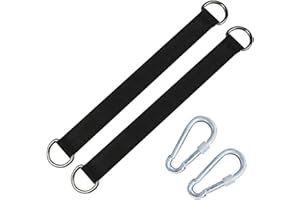 ROPECUBE 2 PCS Tree Swing Straps Hanging Kit Maximum Load Capacity is 2200 pounds with Two Heavy Duty Carabiners (Stainless Steel) for Swing Seat, Plank, Camping Hammock