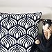 Slow Cow Embroidery Decorative Throw Pillow Cover Case for Couch Sofa Home Decor Modern Geometric Accent Pillow Cushion Cover 18 x 18 Inches Navy Blue