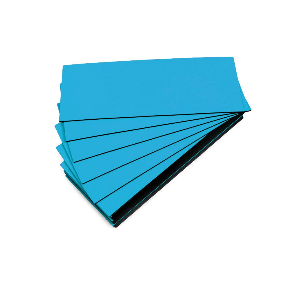 25 Coloured Magnetic Labels (Light Blue, Length 10 cm, Width 4 cm)