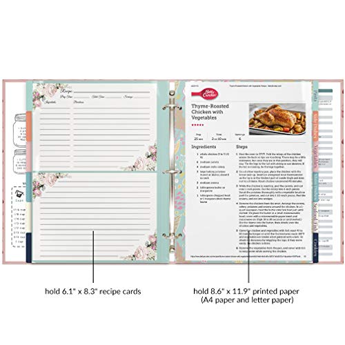 Recipe Binder, Blank Recipe Book to Write in Your Own Recipes, 3 Ring
