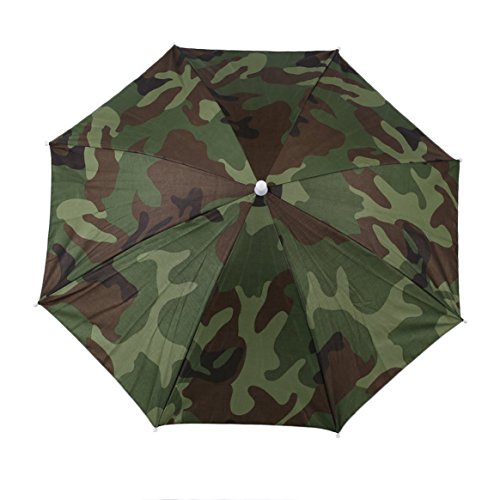Smartlove1P Portable Outdoor Sports 69cm Umbrella Hat Cap Folding Women Men Umbrella Fishing Hiking Golf Beach Headwear Handsfree Umbrella CH - Thumbnail 3