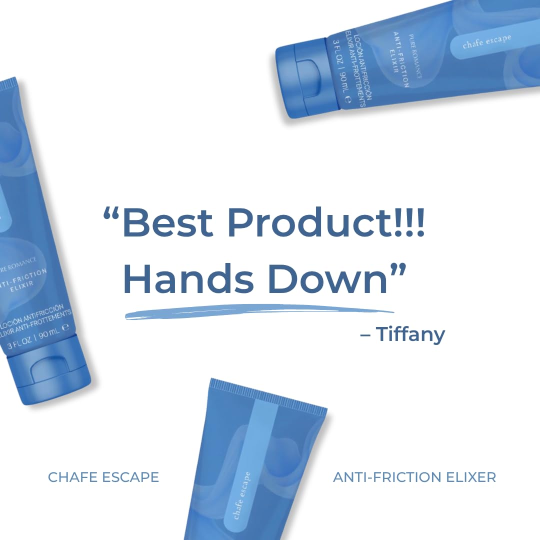 Pure Romance Chafe Escape, Protective Anti-Friction Cream-to-Powder Lotion to Reduce Friction and Irritation from Chafing, 3 Fl Oz