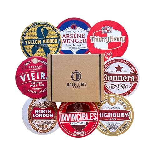 Arsenal Football Beer Mat Coasters - Perfect for a Gift or Present for Any Arsenal Fan (8-Pack)