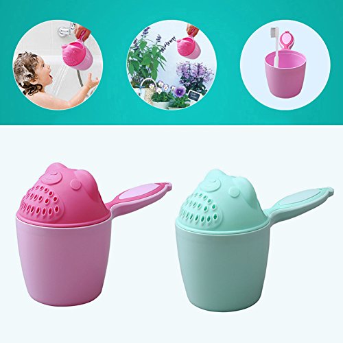 Per Baby Bath Waterfall Rinser Water Scoop Lovely Cartoon Bear Thickened Ladle Shower Sprinkler For Baby Bathe Shampoo Rinse Cup Hair Washing &Dabble-Pink - Thumbnail 4