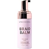 The Beachwaver Co. Braid Balm Pre-Braid Prep - Full Size (4 Fl Oz) | Frizz-Taming Primer Foam | Strengthen and Reduce Flyaways w/HiX Vegan Bond Multipliers - For All Hair Types | Bondi Beach Day