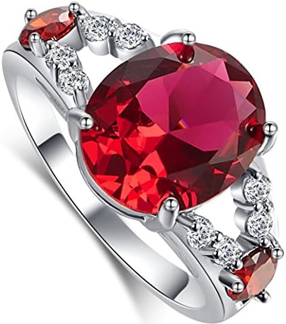 Narica Womens Fashion 10mmx12mm Oval Cut Pink Tourmaline Topaz CZ Engagement Ring Band