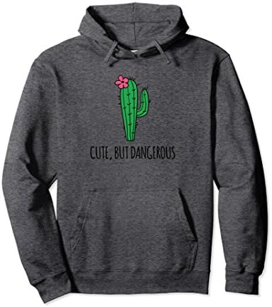 Unisex Cute But Dangerous Cactus Hoodie Plant Lover Gifts Small Dark Heather