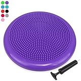 Inflated Stability Wobble Cushion with Pump, Extra Thick Core Balance Disc, KIDS Wiggle Seat, Sensory Cushion for Elementary School Chair (Office & Home & Classroom)