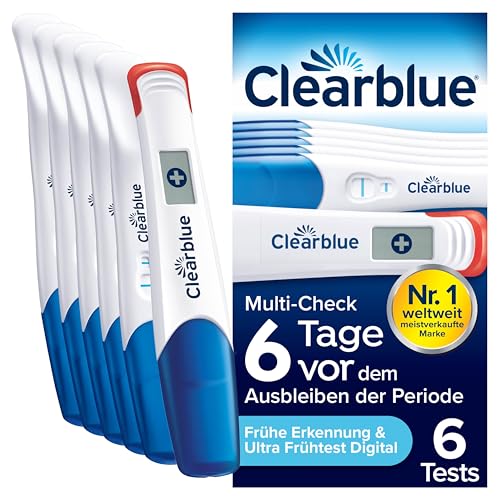 Clearblue Schwangerschaftstest Multi-Check Ultra Früh Kombipack, Ergebnisse 6 Tage früher (10m IU/ml), mit keinem anderen Test können Sie früher teste