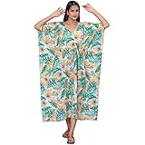 Fraumania Women's Indian Print Kimono Cardigan V Neck Loose