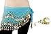 Bellylady Gold Coins Belly Dance Hip Scarf, Wholesale Dance Belt & Gypsy Bracelet-Lakeblue