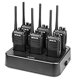 Retevis RT21 Two Way Radios Long Range FRS Walkie Talkies Rechargeable Hands Free 2 Way Radios(6 Pack) with Six-Way Multi Gang Charger