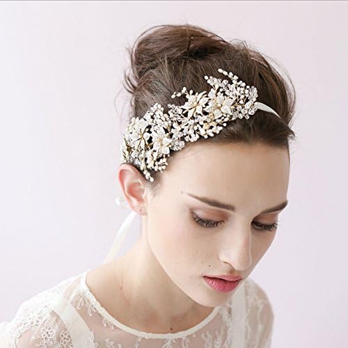 Luxury Bridal Jewelry Freshwater Pearls Headband Wedding Hair Accessories Bride Hair Jewelry