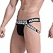 Men’s Sexy Low Rise Jock Strap Thong with Cup Pocket Black Size S
