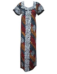Mogul Womens Kaftan Dress Ethnic Printed Loungerwear Cotton Maxi Nighwear Caftan
