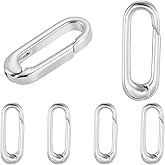 SUNNYCLUE 1 Box 6Pcs Spring Gate Ring Spring O Rings 18Mm Snap Hook Clip Metal Keyring Buckle Clasps Silver Oval Keychain Clips for Jewelry Making DIY Bracelets Key Chains Keyrings Craft Supplies