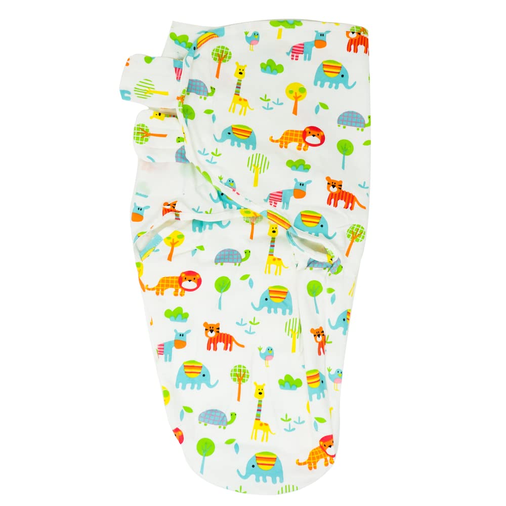 Callowesse 100% Cotton Newborn Swaddle 0.5 TOG – Adjustable Baby Swaddle Wrap, Baby Essential – Exotic Kingdom