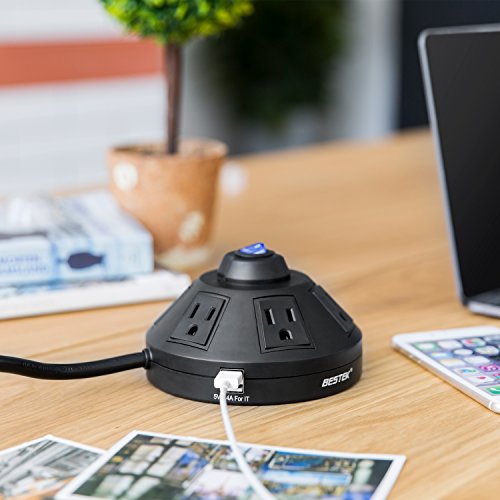 image for BESTEK 6-Outlet Power Strip Surge Protector with 6-Foot Power Cord and
