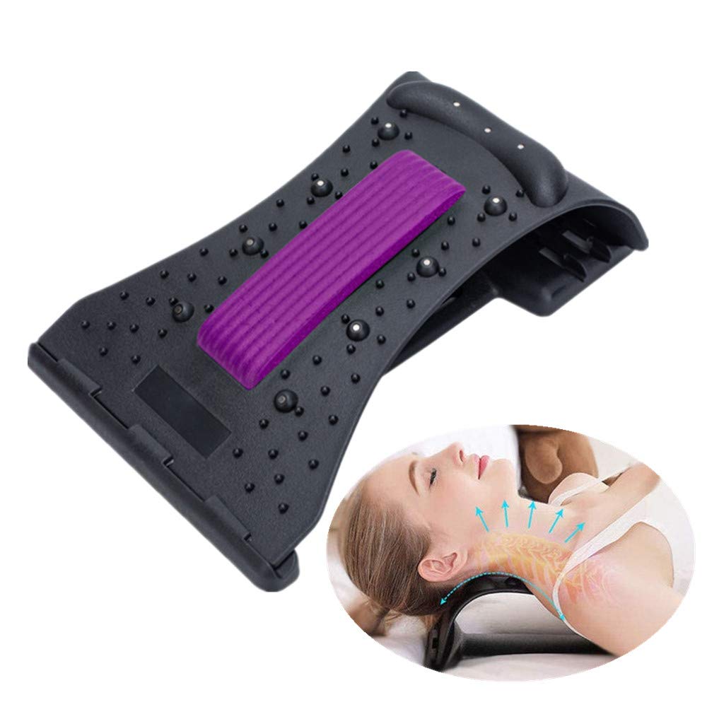 YGMXZL Neck Correction Stretcher,Cervical Neck Traction,Cervical Neck Pillow Portable Ergonomic Traction Support Pillow for Neck Pain Relief,Relieve Muscle Tension (Purple)