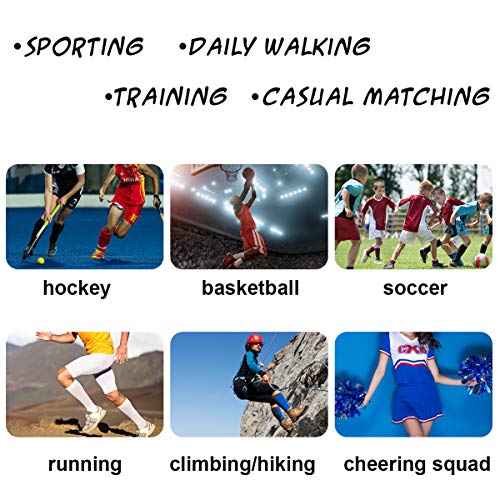 Kids Baseball Socks,Youth Football Socks Rugby Boots Long Thigh High Cotton Softball Socks Fasoar 3 Pairs