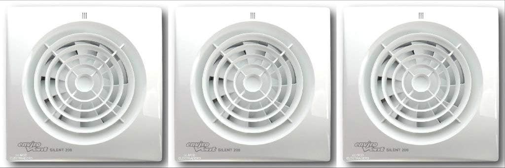 Pack of 3 x Envirovent SILENT-125HT Silent Extractor Fans 125mm / 5" - Humidistat Model