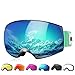 NXONE Ski Goggles for Men and Women, Anti-Fog Over Glasses Snowboard Goggles with UV Protection, Windproof Helmet Compatible Dual Lens Goggles-100% UV Protection