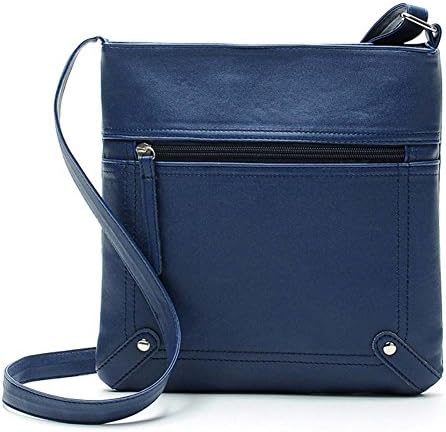 Ecokaki(TM) Women's PU Leather Fashion Handbag Shoulder Bag Functional Multi Pocket Crossbody Bag, Blue