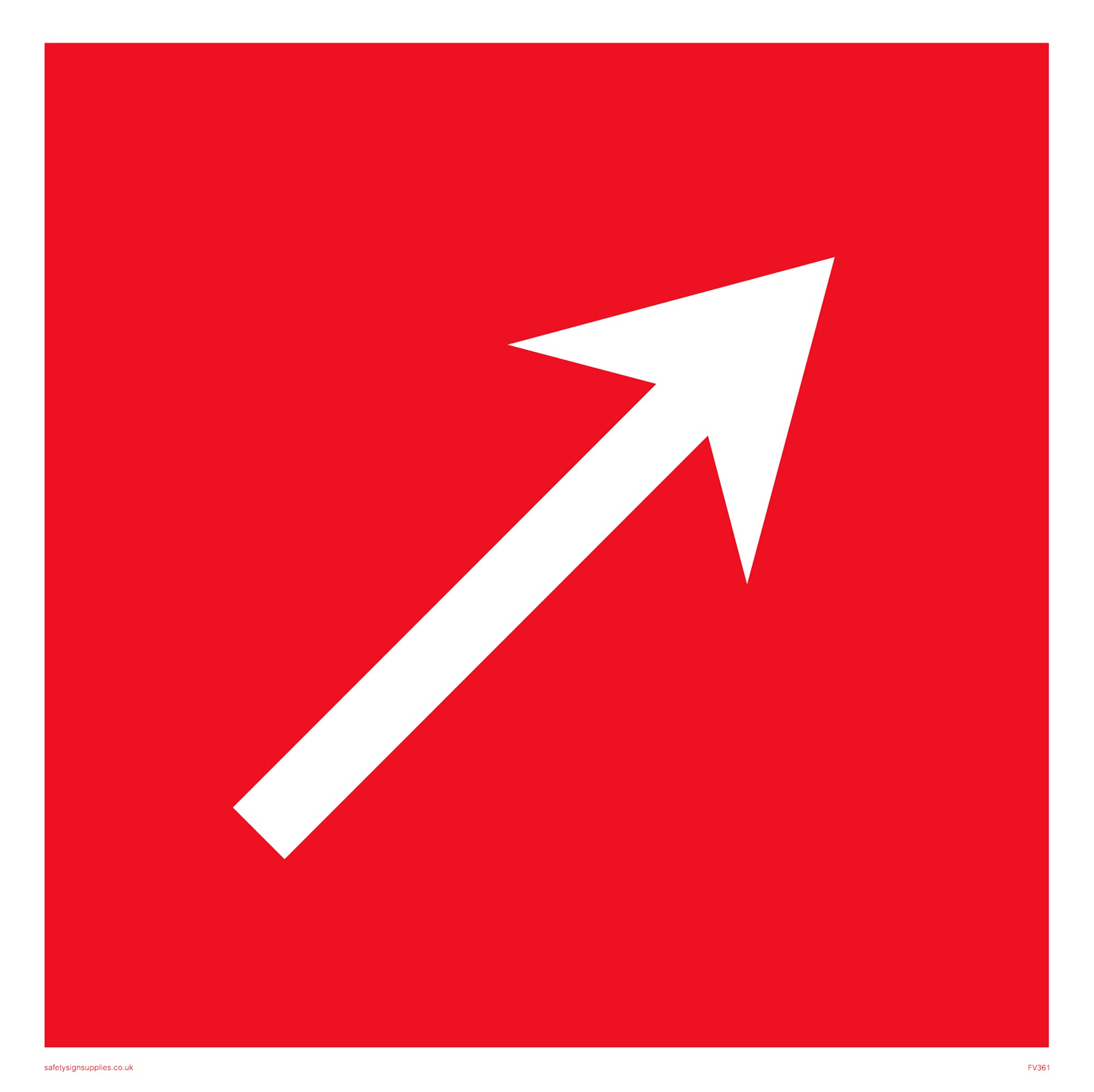 Pack of five - Diagonal Fire Equipment Arrow Sign - 200x200mm - S20