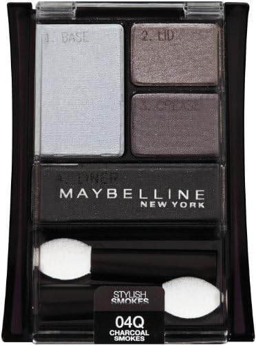Maybelline Expertwear eyeshadow Quads Stylish Smokes, 04q Charcoal Smokes, 0.17 Ounce (3 Pack)