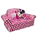 Marshmallow Furniture, Children's Upholstered 2 in 1 Flip Open Sofa, Disney Minnie’s Bow-tique, by Spin Master