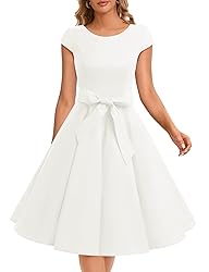 Dressystar Women's Vintage Boatneck Cap Sleeve