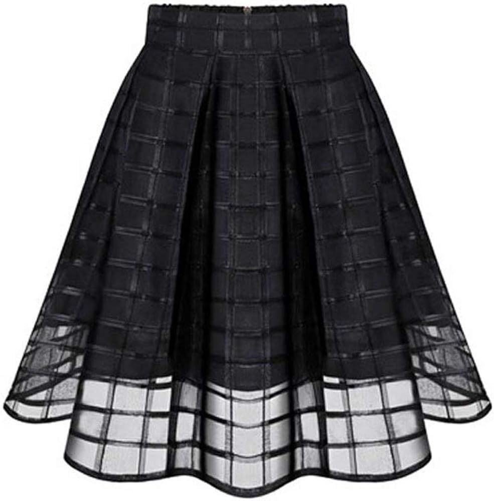 XFSRG Damen Mesh Rock - Transparenter Tüllrock Mit Sternen Für Party