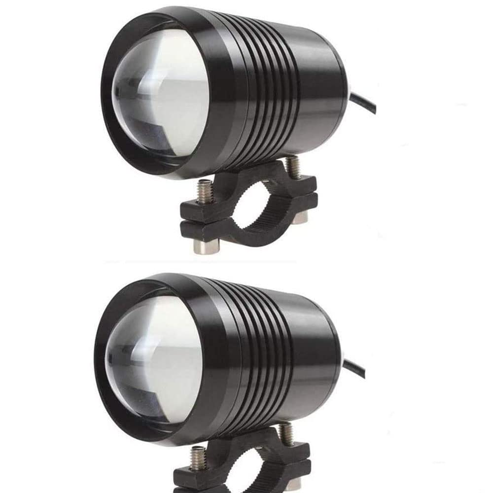 HANEU 12V-80V U2 30W LED Spotlight Motorcycle DRL Driving Fog Lamp Spot Head Light Lamp (2Pcs Black Lights)