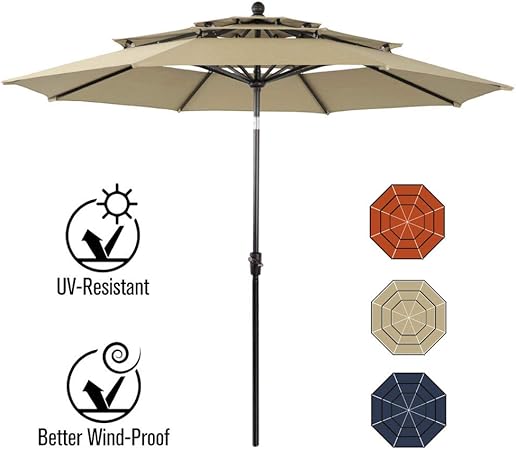 heavy duty wind resistant patio umbrella