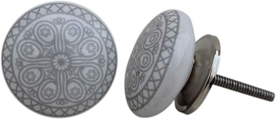 KPAVIR Set of 12 Handmade Ceramic Knobs, Grey