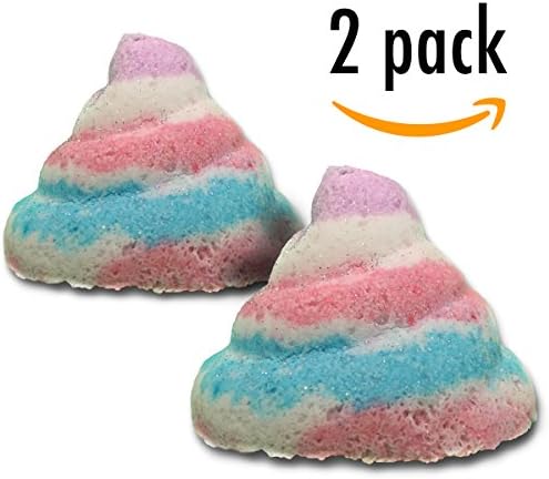 Cotton Candy Scented Unicorn Poop Bomb Bath Bomb with Biodegradable Glitter- (Pack of 2)