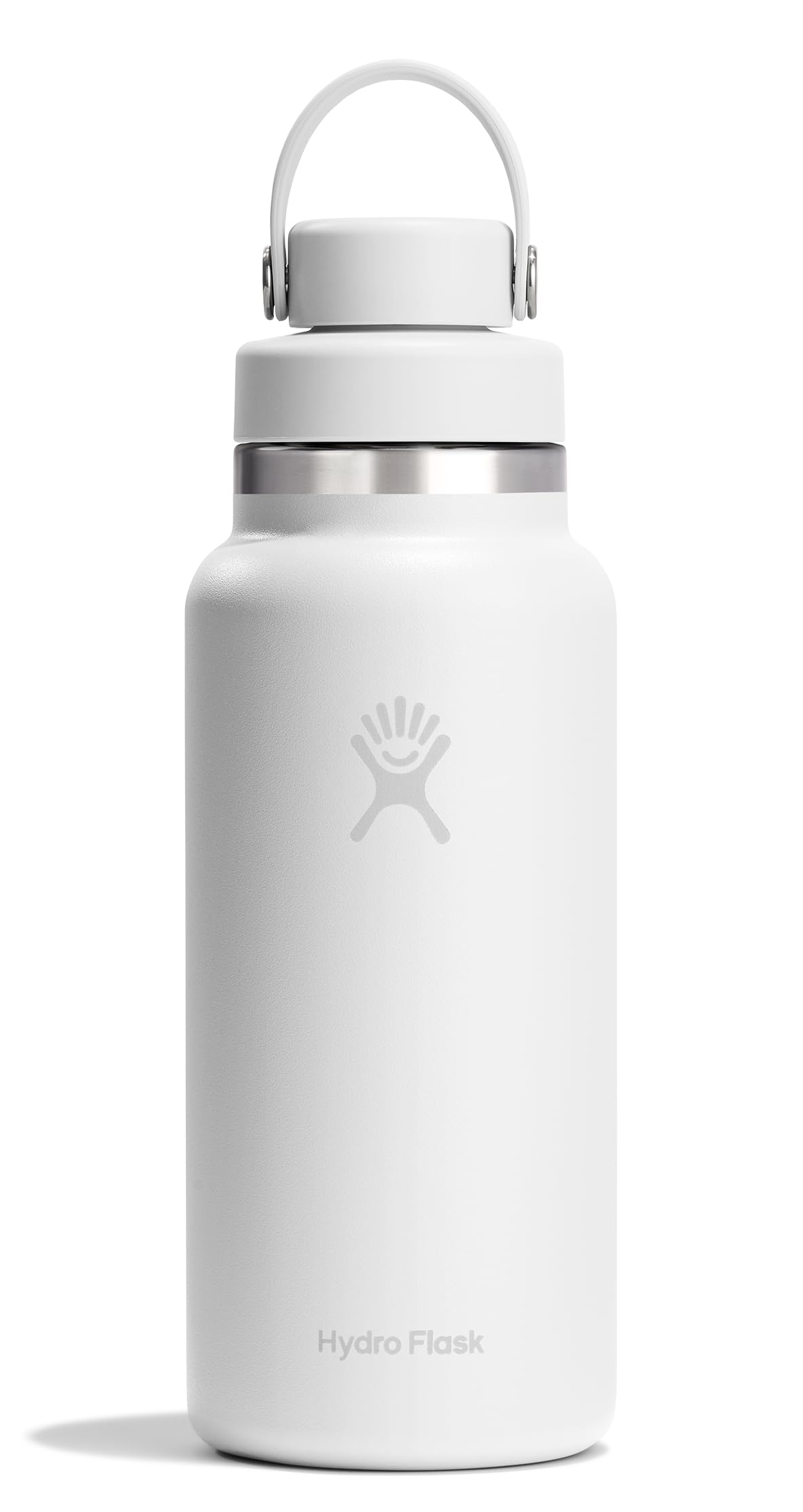 Hydro Flask Water Bottle - Insulated Stainless Steel - Wide Mouth Flex Chug Lid, Non Spill, Leakproof in 32 Oz Tonal White Image