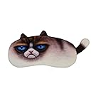 Lacheln Grumpy Cat Eye Sleep Mask Air Sleeping Blindfold Travel Eye Shade with Gel Pad