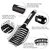 Curved-Vent-Brush-and-Professional-Styling-Brushes-Hair-Detangler-Faster-Blow-Dry-with-Black-Carbon-Anti-static-Barber-Comb-for-Men-Women-Kids-Suitable-for-All-Hair-Types-Giftbox-and-Comb-Included Hair Brush, Curved Vented Brush Faster Blow Drying, Paddle Detangling Hair Brushes for Women Men, Professional Curved…