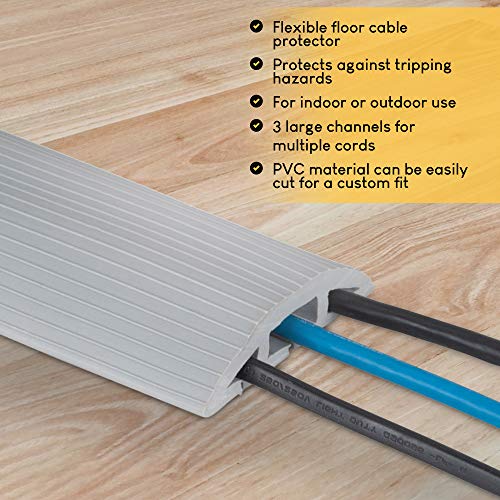 10Foot Cord Cover Floor Cable Management Kit for Indoor or Outdoor