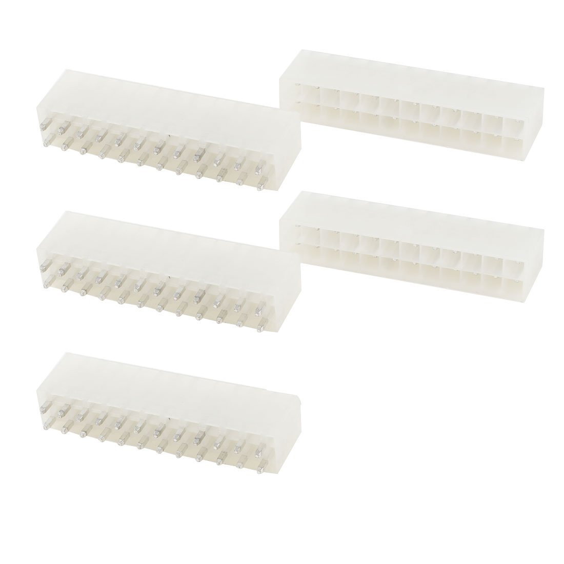 sourcing map 5 Pcs 3mm Pitch 24 Pin Straight Car Auto PC PSU Supply ATX Connector