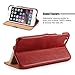 iPhone 6s Plus / 6 Plus Case, Benuo [Vintage Classic Series] [Genuine Leather] Flip Corrected Grain Leather Case [Card Slot] [Stand Feature] with Magnetic Closure for 6s Plus / 6 Plus (Vintage Red)