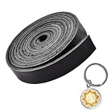 Mandala Craft Genuine Leather Strap, Flat Cowhide Strip Rope for Bags, Drawer Pulls, Handle Wraps, Ribbons, Clothing, Belts, Jewelry Making (3/4 Inch Wide, 72 Inches Long, Black)