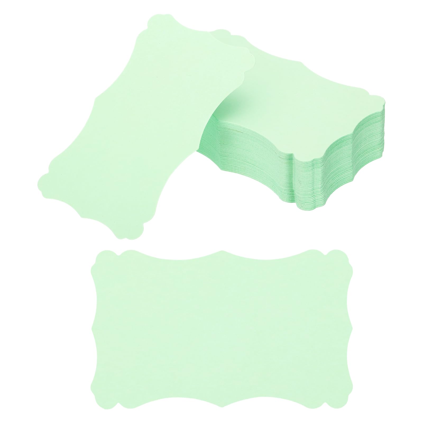 PATIKIL 3"x5" Blank Paper Business Cards, 120 Pack Small Index Flash Cards Words Message Note Card Mini Paper Tags Lace for DIY Gift, Light Green
